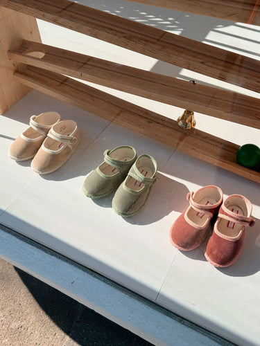 Baby Velvet Shoes Sage