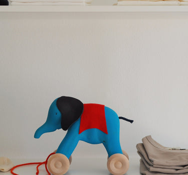 Blue Elephant Pull Toy