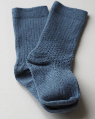 Ribbed Socks Grey Blue