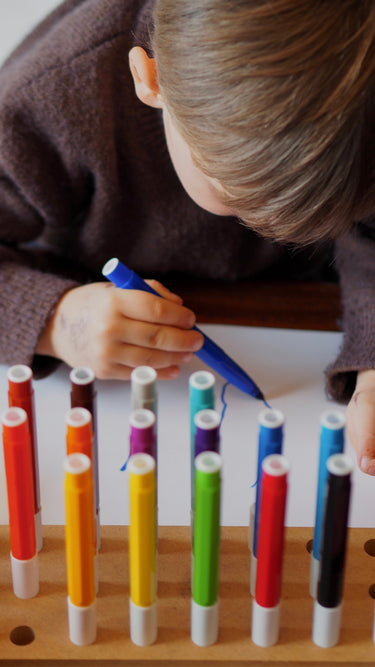 24 Markers with Wooden Box