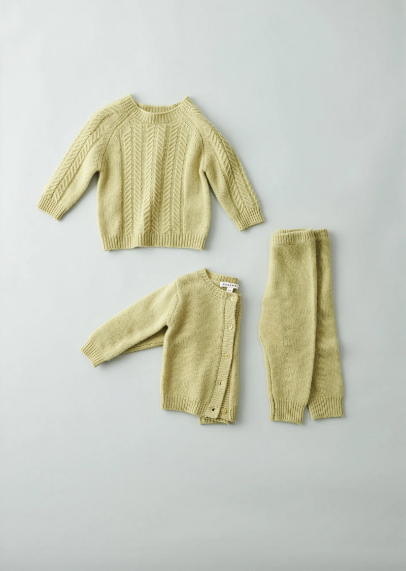 Gadwell Baby Cardigan, Golden Green