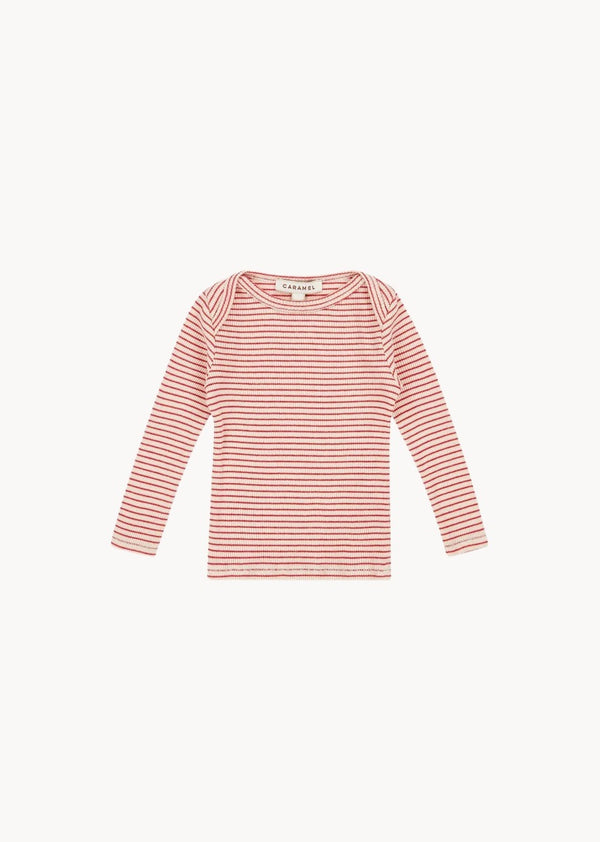 Kishon Baby T-Shirt, Red & Cream