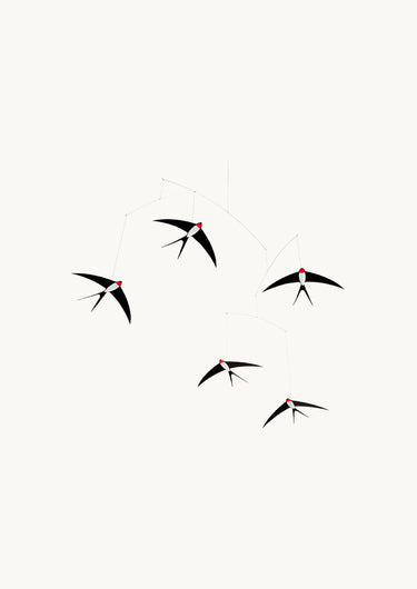 Five Flying Swallows Mobile