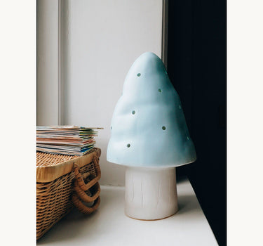 Small Mushroom Lamp, Light Blue
