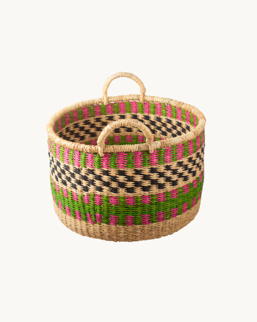 Round Green Basket Large