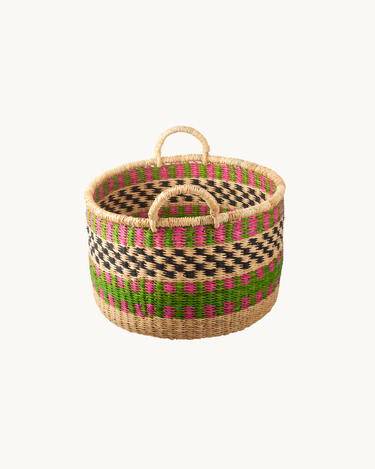 Round Green Basket Medium