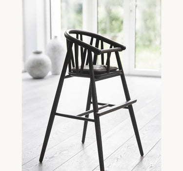 Saga High Chair, Black Stained Oak