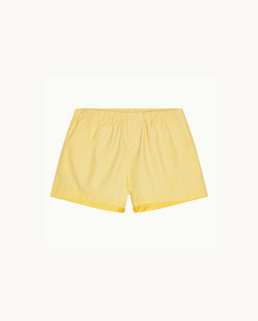 Yellow Cotton Shorts with Pockets