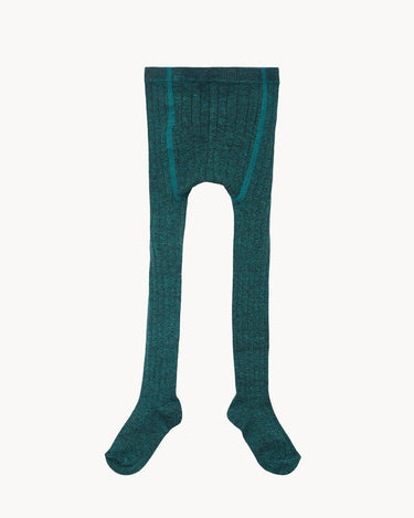 Child Rib Tights in Green Melange from Caramel